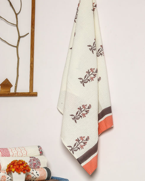 Hand Block Print Waffle Cotton Towel (TWL16)